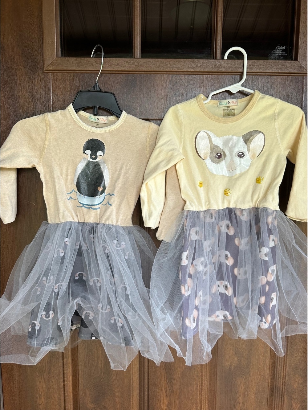 Olly and Arya Girls 2T Illustrated Cottagecore Storybook Animal Tulle Dresses